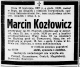 Kozłowicz Marcin, nekrolog, 1937 rok.